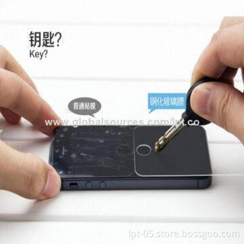 Hot 9H Tempered-glass Film for iPhone 5C/4S/4 with 0.26mm Thickness